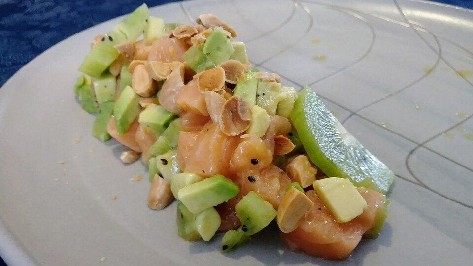 Le tartare de saumon et kiwi de Manon Houle.