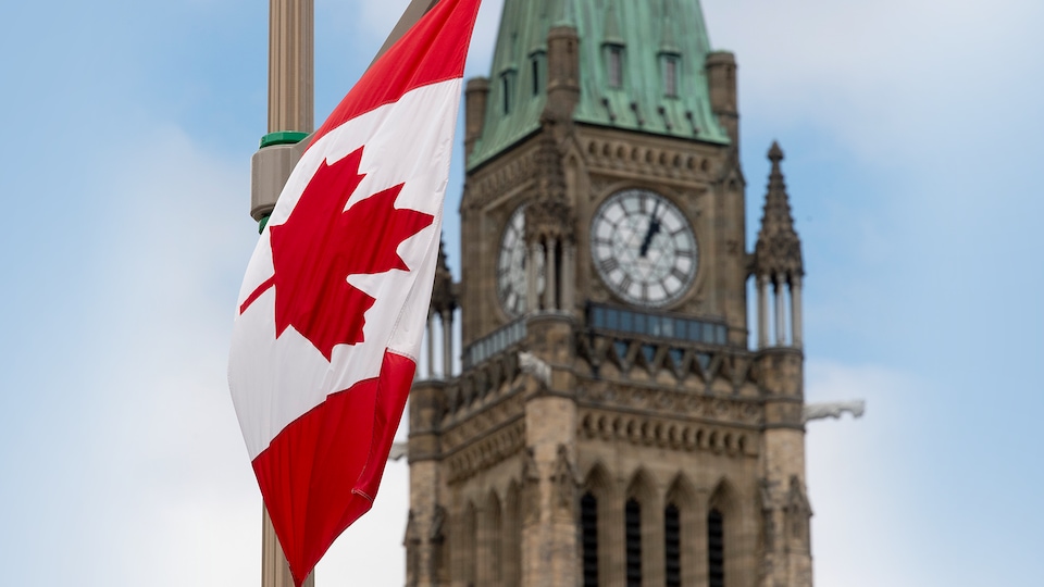 Un drapeau du Canada à Ottawa.