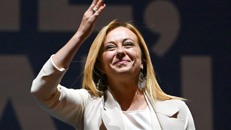 Giorgia Meloni, après un discours, le 22 septembre 2022.