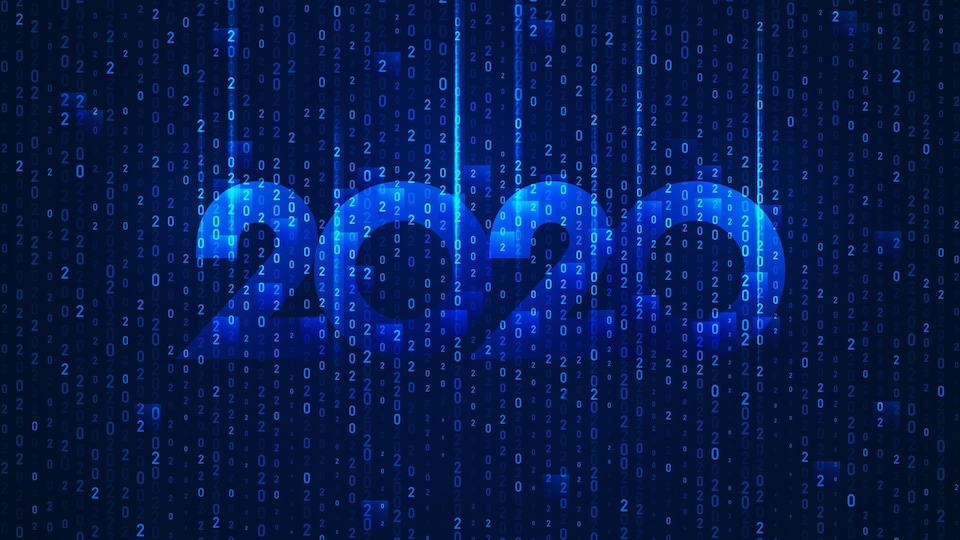Conceptualisation de l'année 2020 avec des nombres binaires.