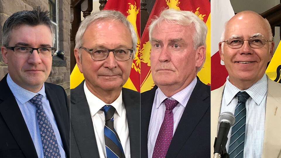 Montage de 4 photos des chefs de parti photographiés en août 2020.
