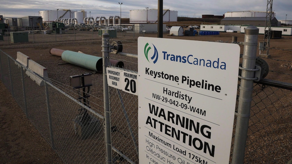 Les installations du pipeline Keystone de Trans Canada à Hardisty, en Alberta.
