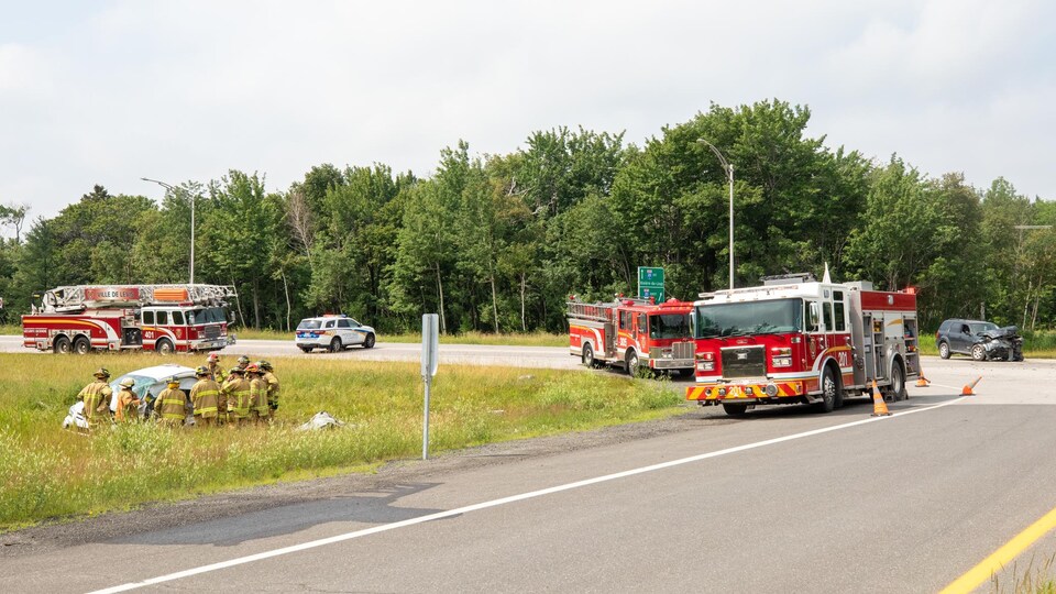 La violente collision a eu lieu à l'angle des rues Monseigneur Bourget et des Moissons, à Lévis.