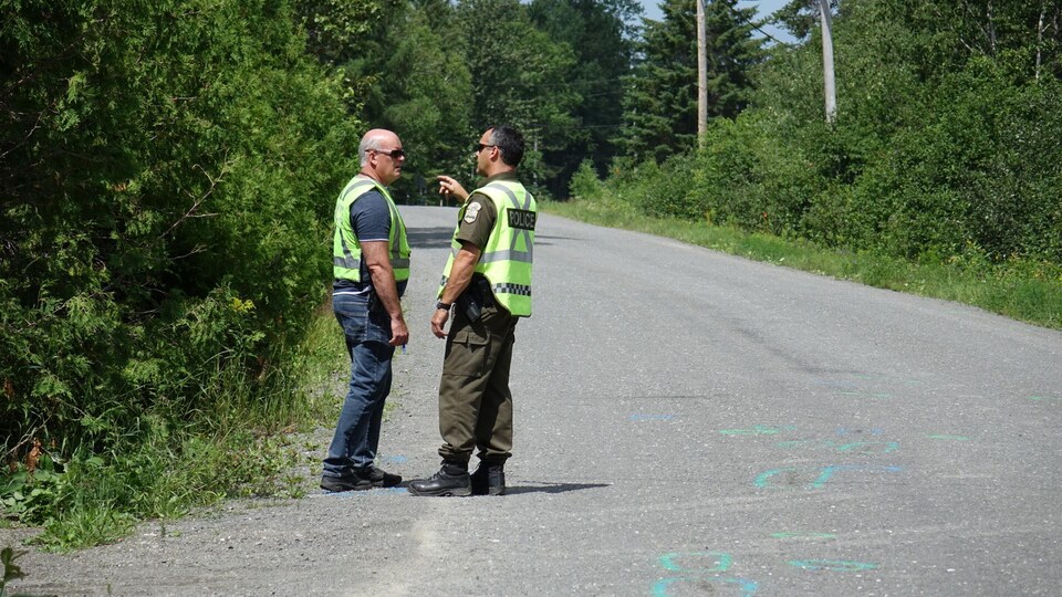 La Sûreté du Québec enquête sur les lieux de l'accident mortel à Packington.