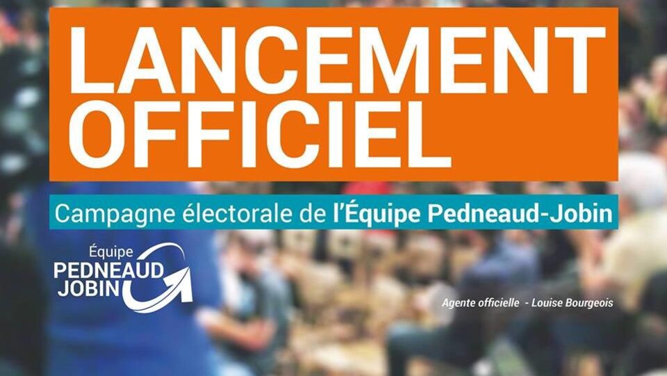 L'affiche montre que le nom du parti privilégié d'Action Gatineau est Équipe Pedneaud-Jobin.