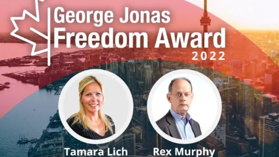 A poster with Tamara Lich and Toronto in the background.