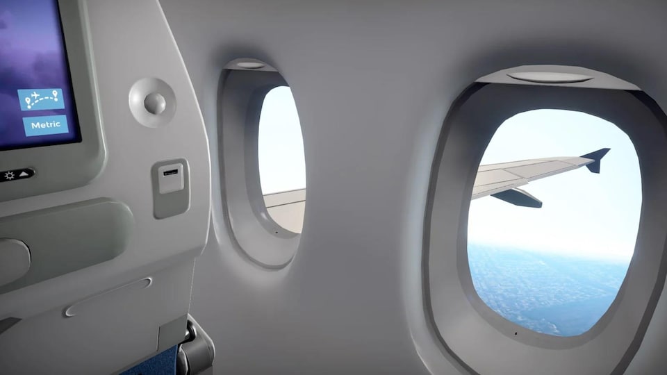 On regarde par la fenêtre dans le jeu « Airplane Mode ». 