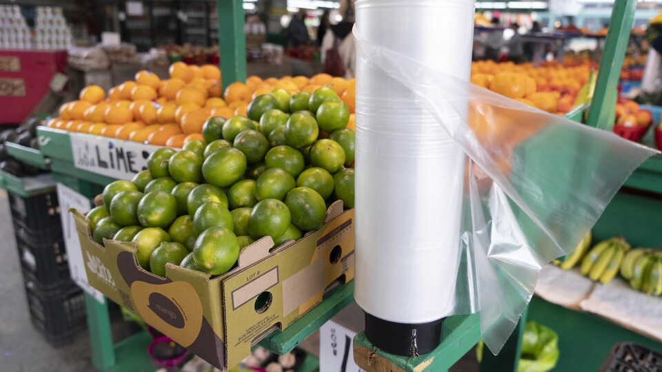 Des agrumes dans un marché.
