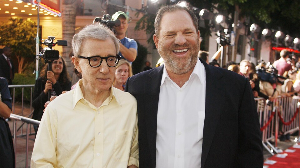Woody Allen et Harvey Weinstein à la première du film «Vicky Cristina Barcelona» en 2008 à Los Angeles  