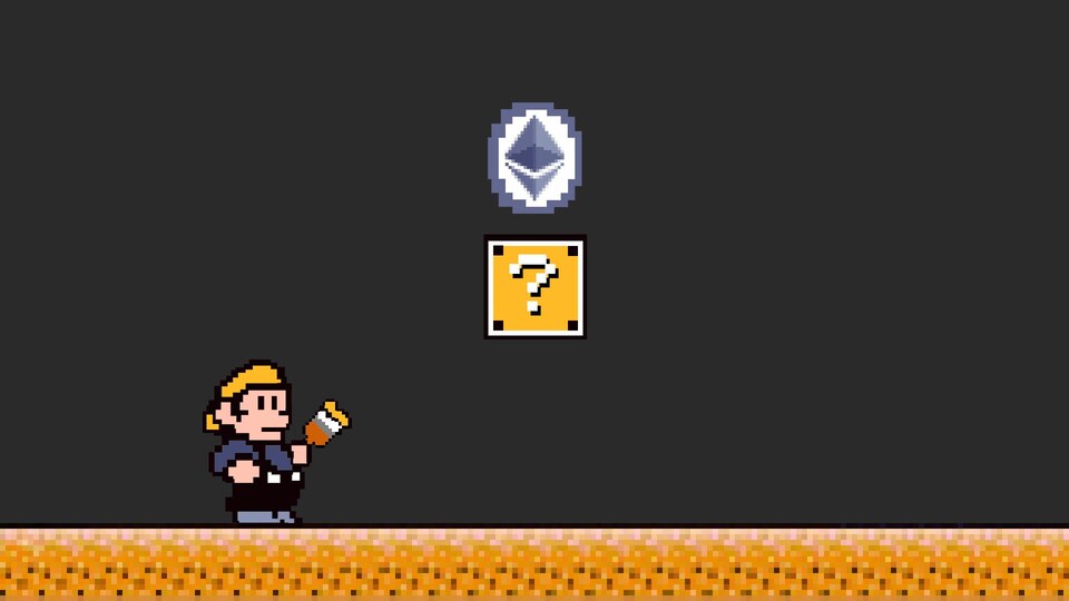 Un bonhomme pixelisé avec un pinceau.