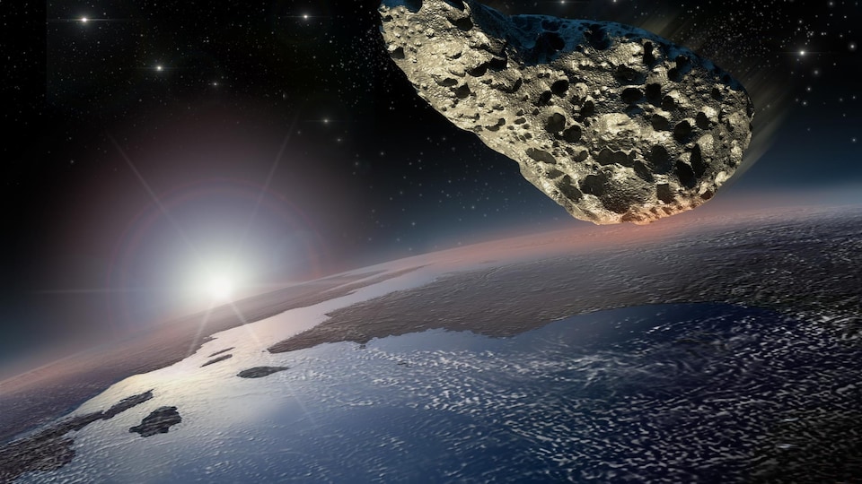 Un astéroïde se dirige vers la planète Terre.