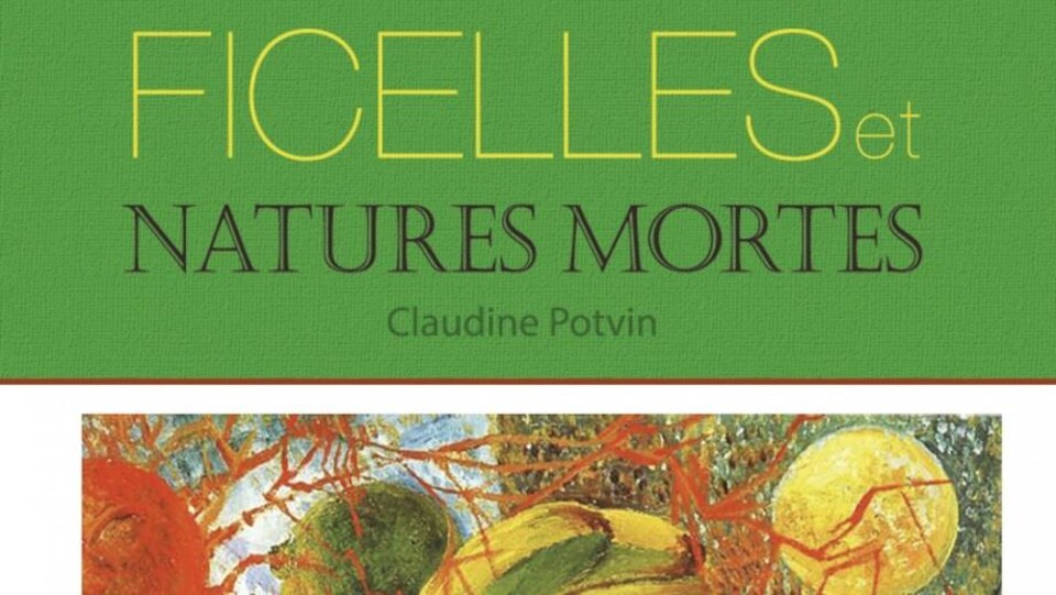 Couverture du livre « Ficelles et natures mortes » sur laquelle on voit une tourterelle au pied de melons et de bananes. 