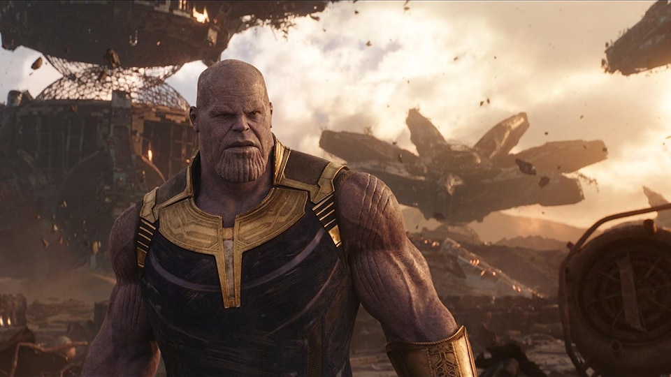 Image tirée du film montrant l'acteur Josh Brolin dans le rôle du méchant Thanos.