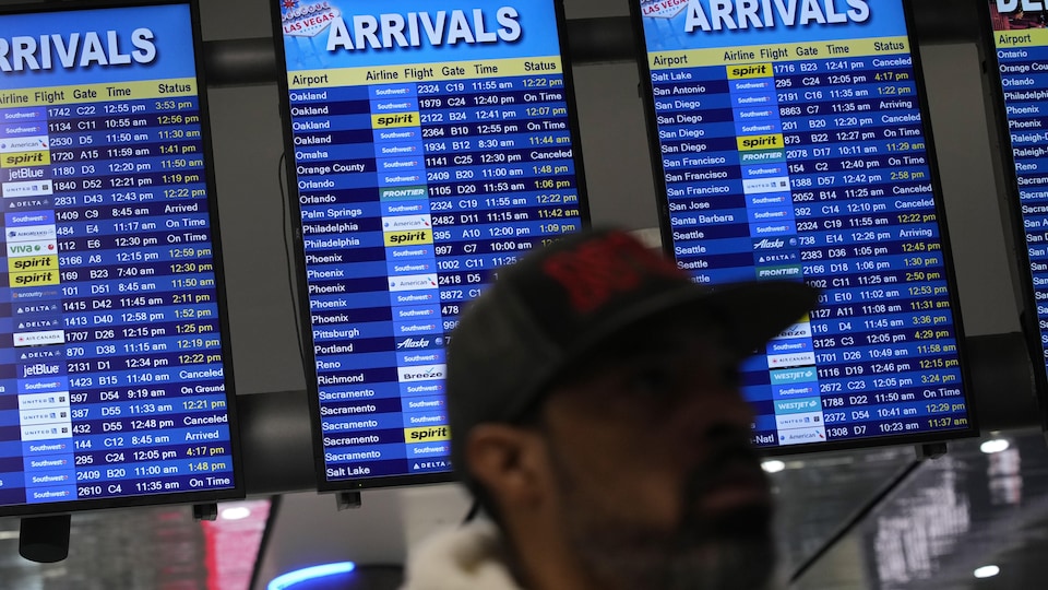 Tableaux d'affichage des arrivées dans un aéroport