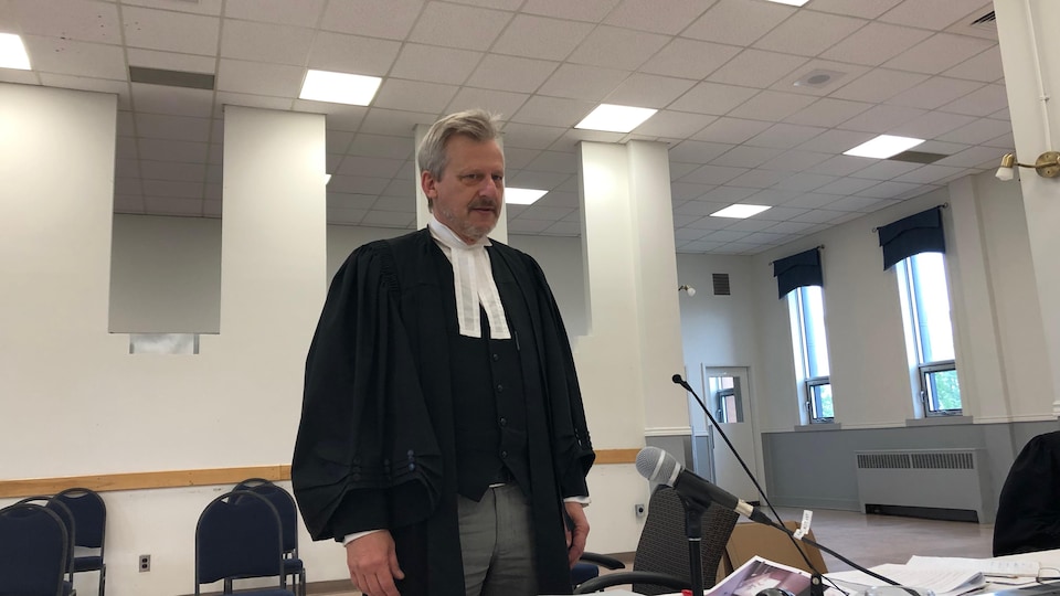 A lawyer was standing. 