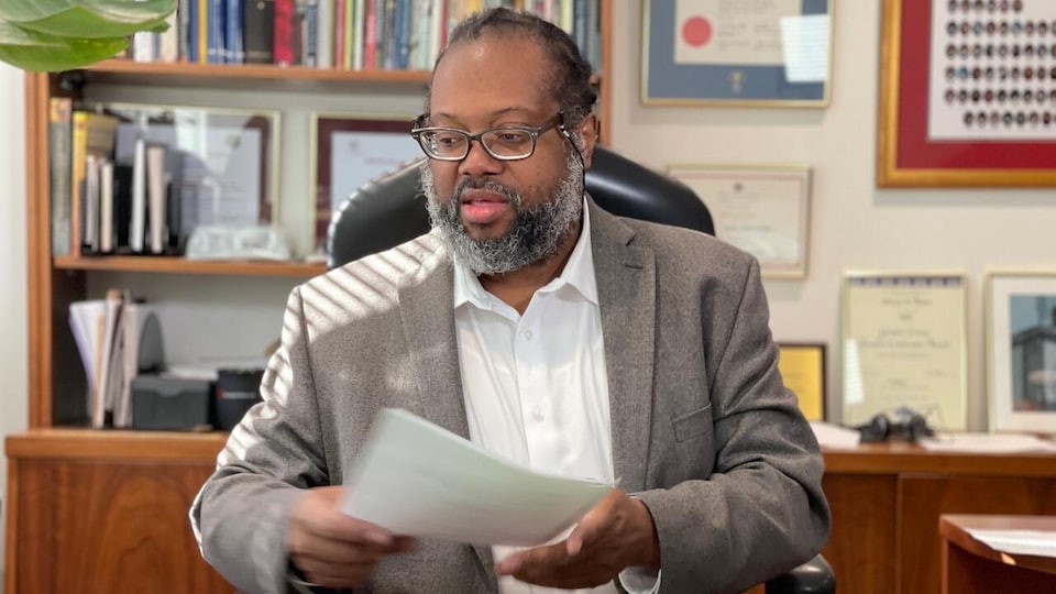 Selwyn Pieters in his office.