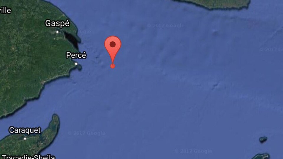 La baleine noire a été repérée juste en face de Percé, prés de l'île Bonaventure