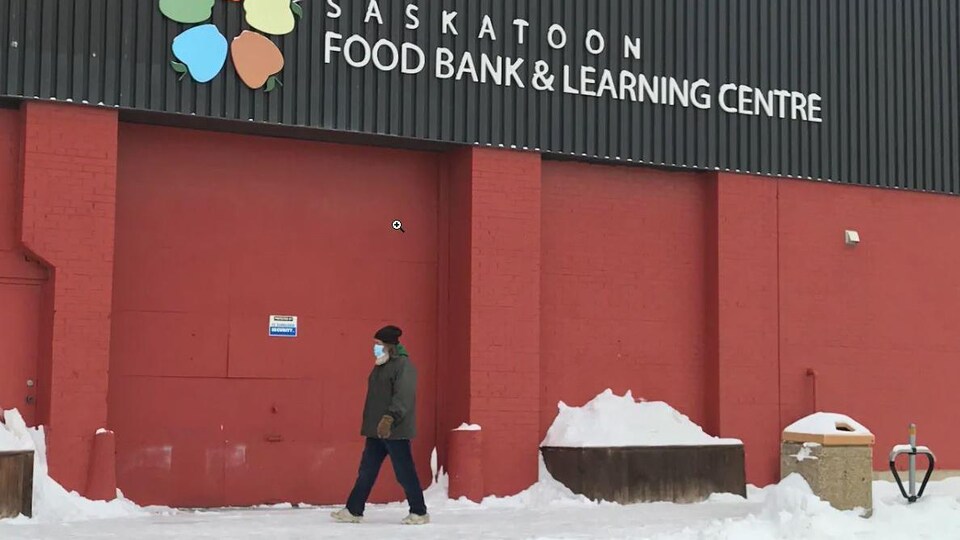 La banque alimentaire de Saskatoon en hiver.
