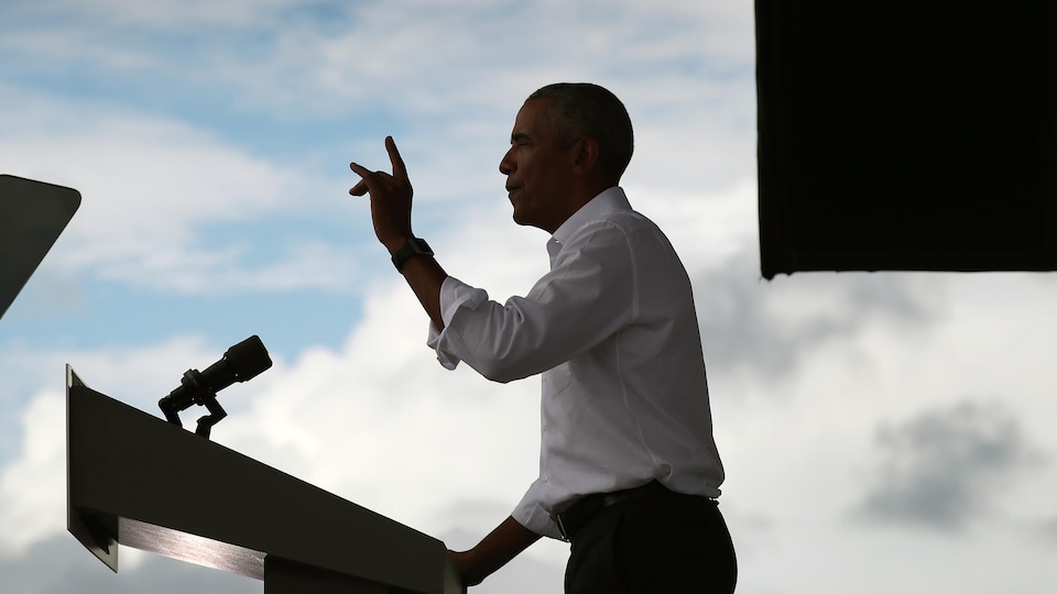 Barack Obama donne un discours en Floride.