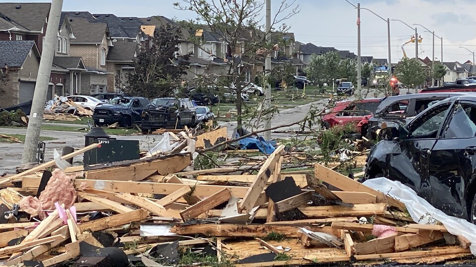 Des dégâts causés par une tornade.