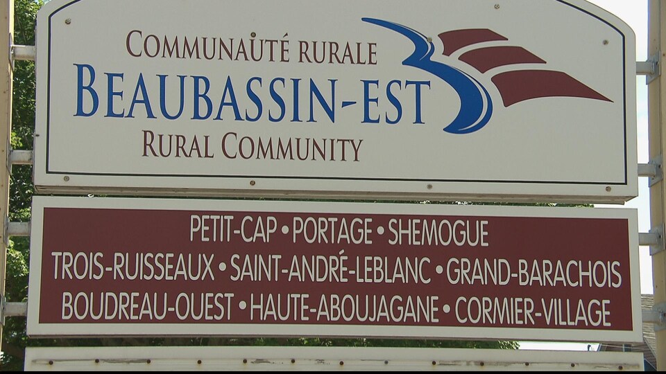 L'affiche d'accueil de la communauté rurale de Beaubassin-est.