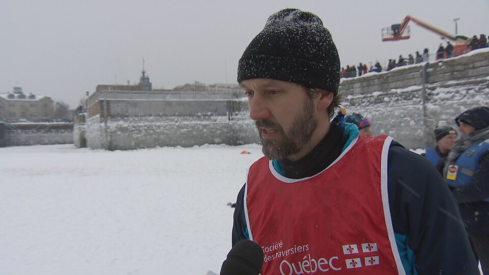 Benoît Gilbert, capitaine de l'équipe Volvo, en entrevue.