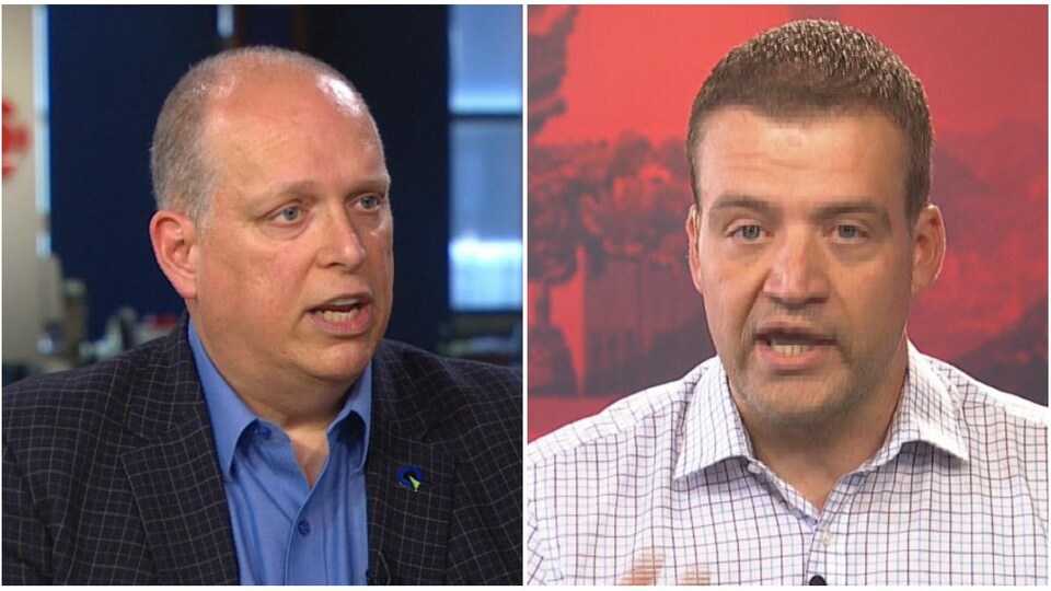 Stéphane Bergeron, du Parti québécois, et Luc Fortin, du gouvernement libéral, ont répondu aux questions sur le recul du français au Québec.