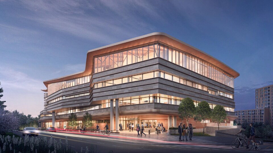 Un croquis de la future bibliothèque centrale d'Ottawa.