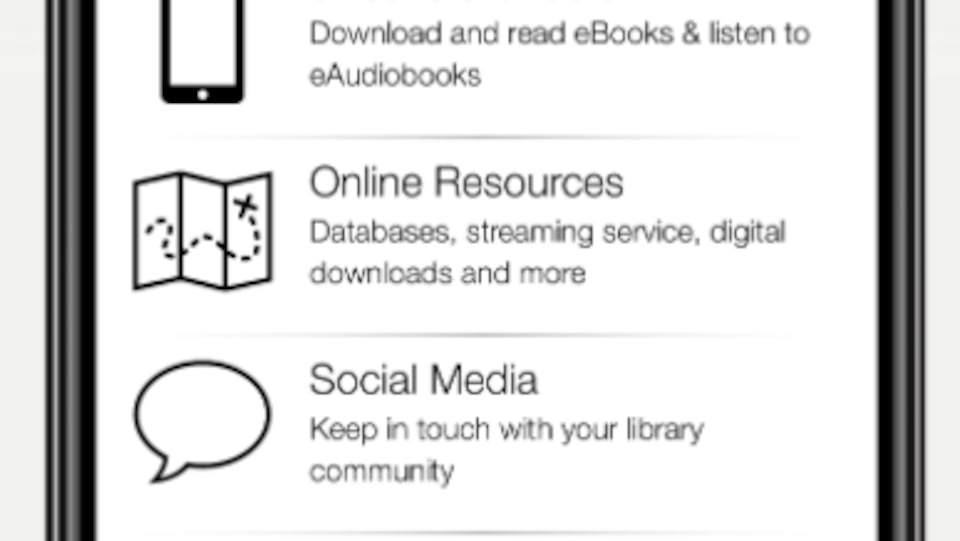 L'application de la Bibliothèque municipale de Timmins.