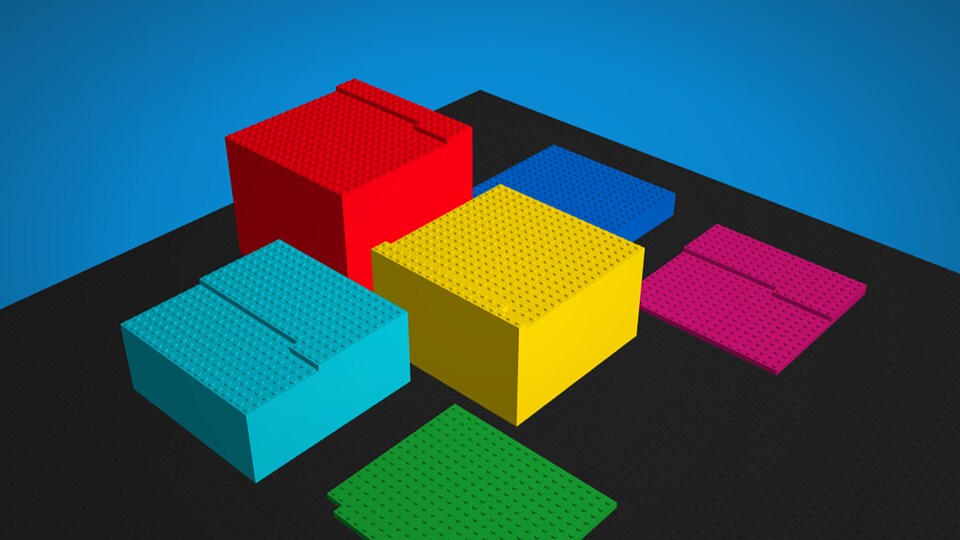 Blocs Lego empilés les uns à côté des autres