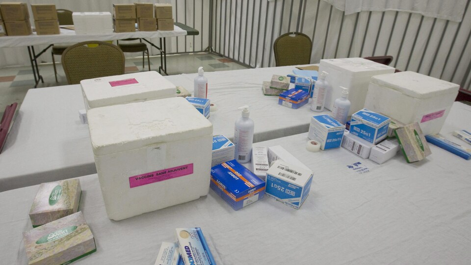 Des boîtes contenant le vaccin contre la grippe H1N1 en 2009. 