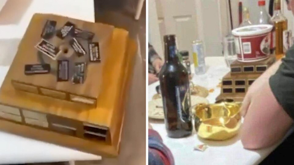 Des images du Bol d'or en piètre état lors d'une fête ont été vues sur les médias sociaux.