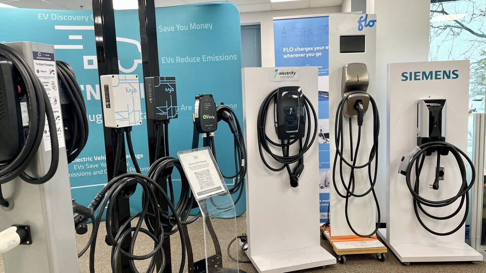 Several electric car charging stations