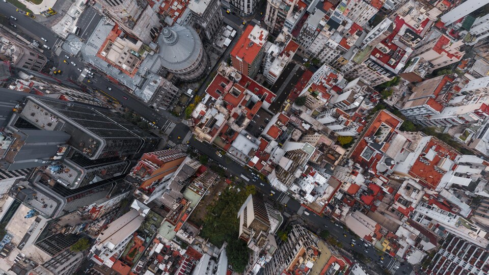 Vue aérienne du centre-ville de Buenos Aires.