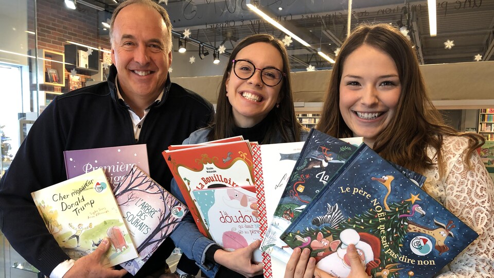 Ghislain Chouinard, de la Libraire Chouinard; Audrey Dutilly, orthophoniste à la Clinique Orthophonic et Katherine Leclair, orthopédagogue à la Clinique ORpair