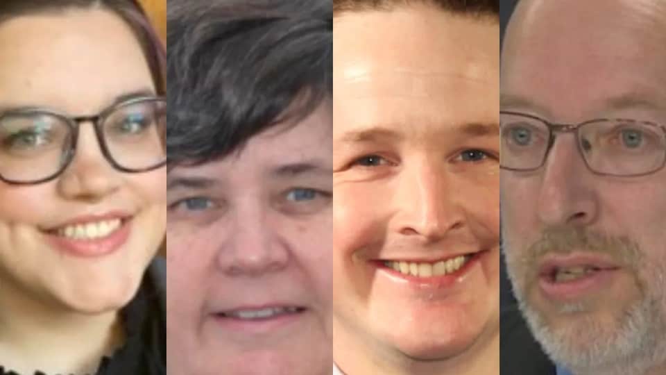 Les quatre candidats de la circonscription de Lac Melville.
