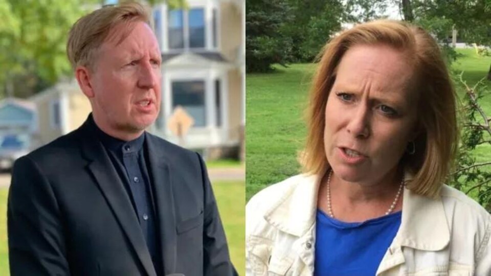 Les ministres Dominic Cardy et Jill Green.