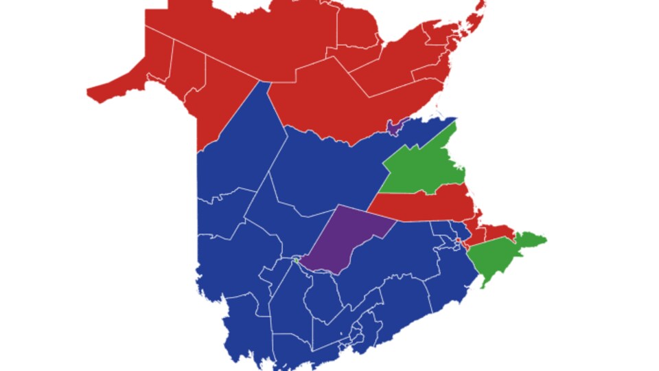 Une carte des circonscriptions électorales de la province.