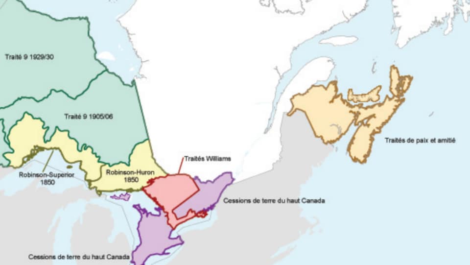Une carte de l'est du Canada.