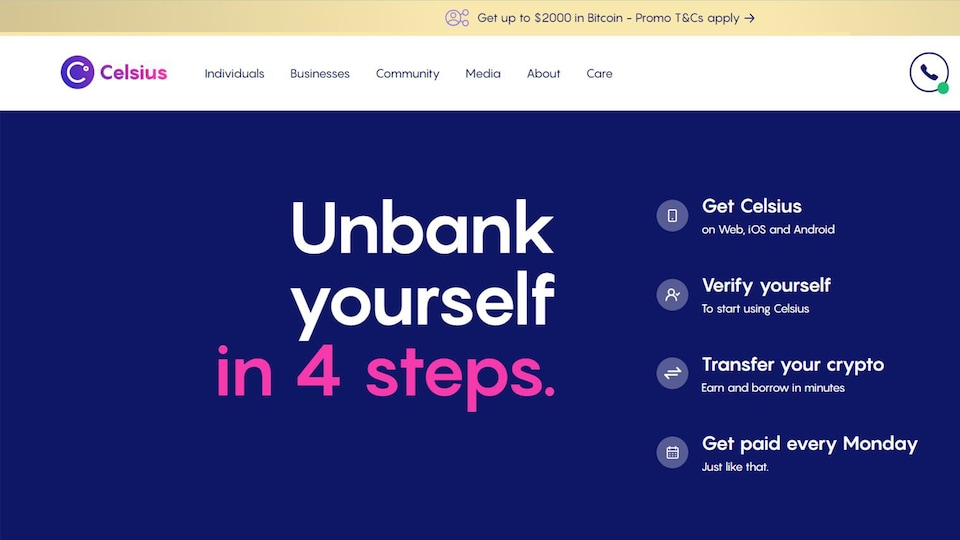 Le site comporte la phrase "unbank yourself" (débarrassez vous de votre banque).