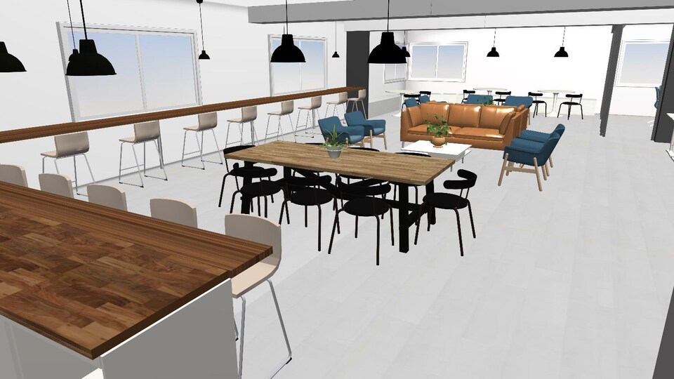 Une modélisation de la future Centrale de coworking.