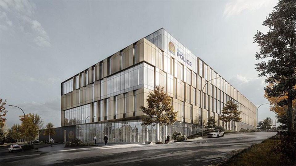 Une maquette de la nouvelle centrale de police dont l'inauguration est prévue en 2023.