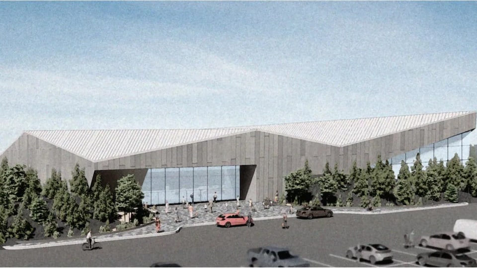 Un dessin d'architecte du bâtiment.