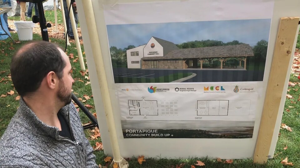 A Portapique resident referred to plans for the future community center.