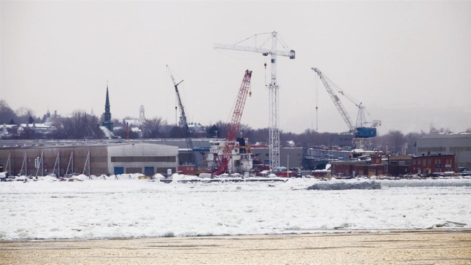 Le chantier Davie en hiver.
