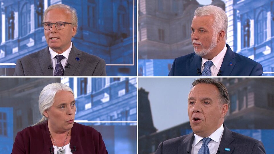 Un montage photo montre les chefs qui débattent sur le plateau de TVA.