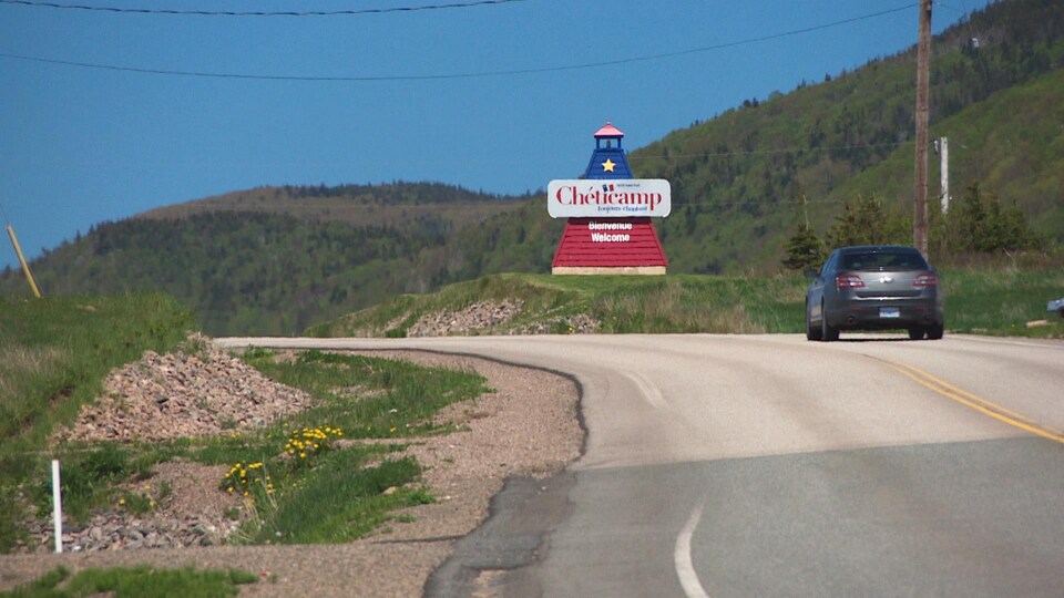 L'affiche de bienvenue de Chéticamp.