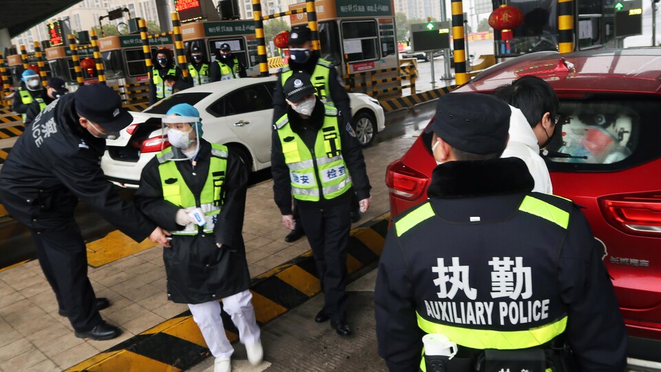 Un barrage routier en Chine.