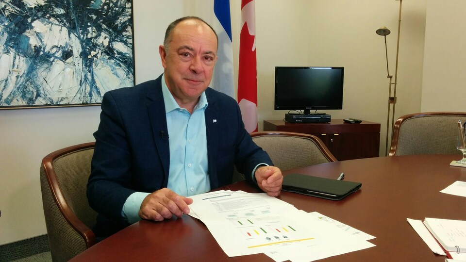 Christian Dubé attablé à un bureau