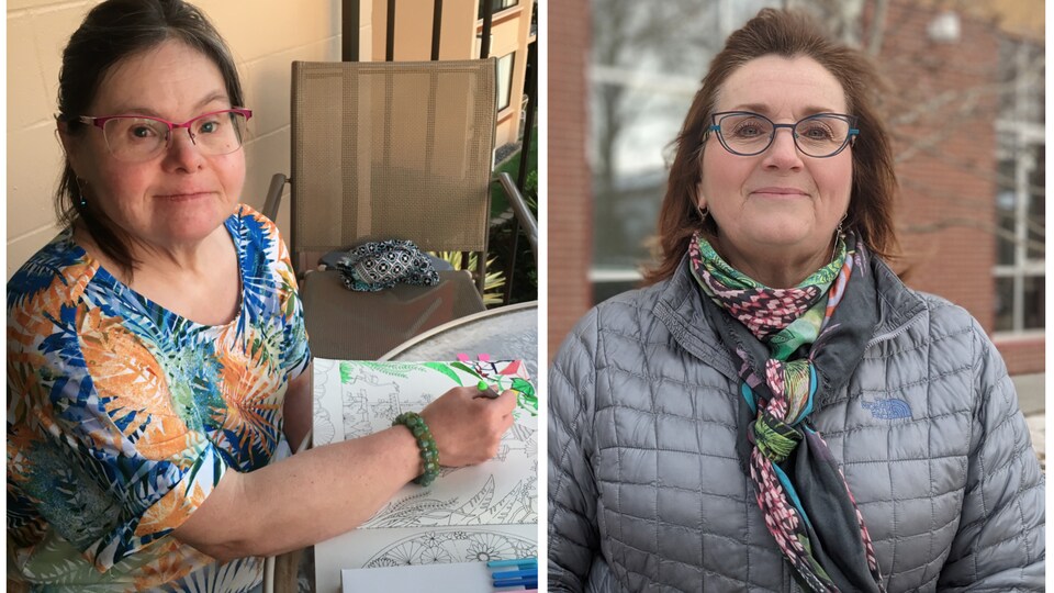 Deux portraits de Nicole Bugeaud-Croteau et sa soeur Dominique.